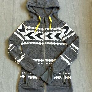 Volcom Charcoal and White Hooded Sweater